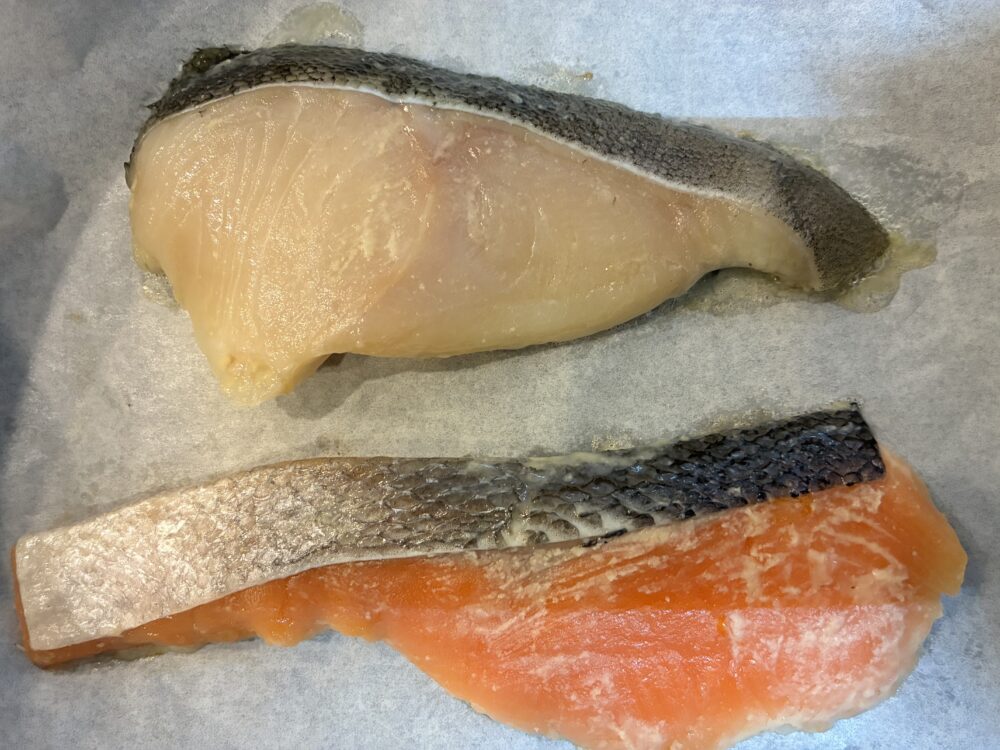 西京焼きの表面に脂と水分が浮き出た様子